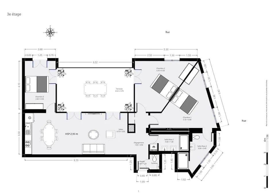 Grande Terrasse, Climatisation, 3 Chambres, Marais *